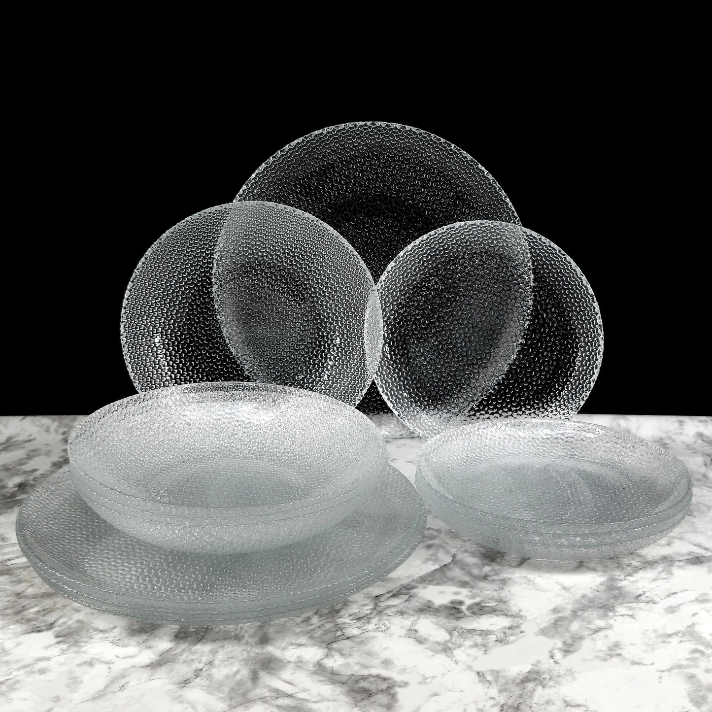 CABANA Glass Dinner Plate Set