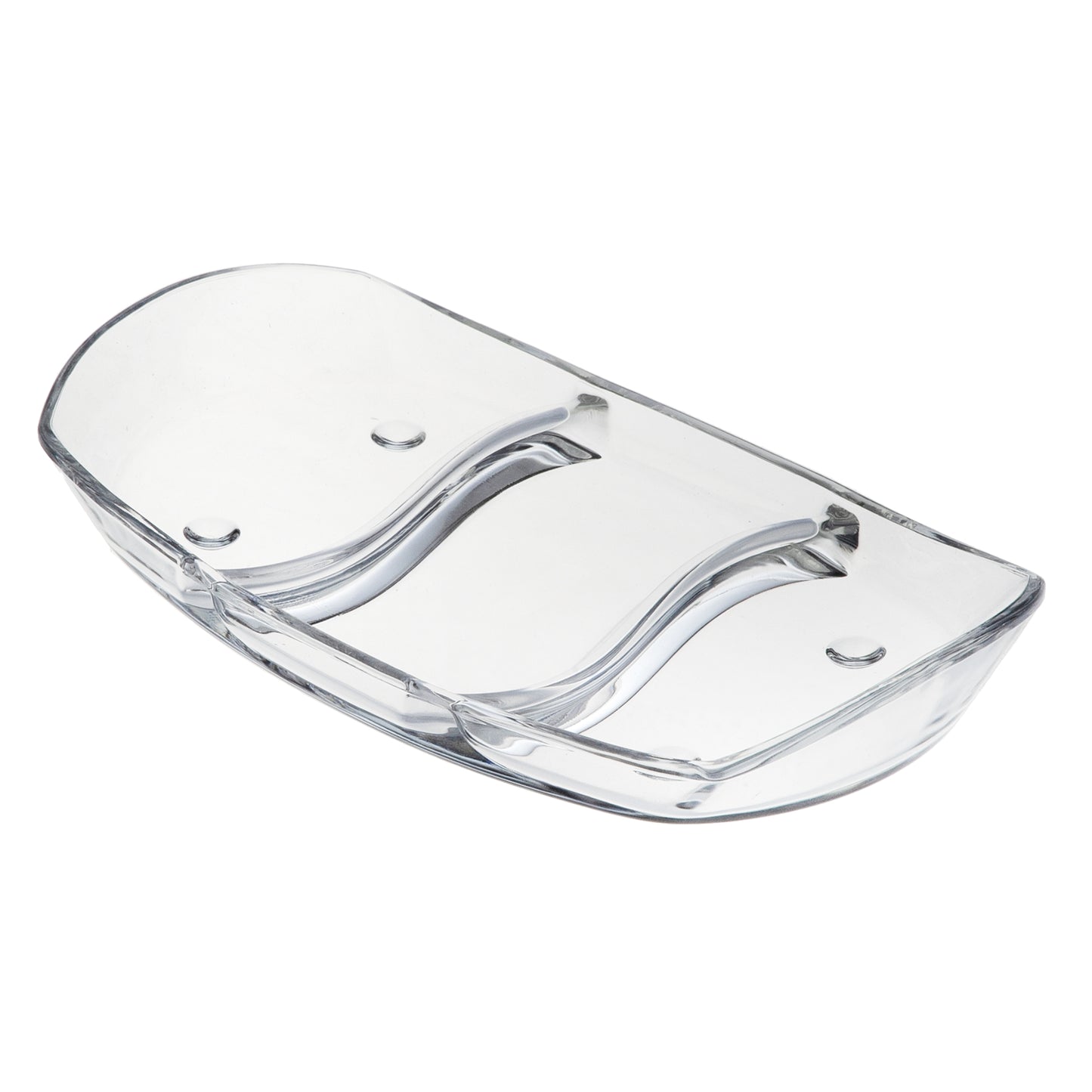 PRIMA Oblong 12" Glass Tray 3 Section