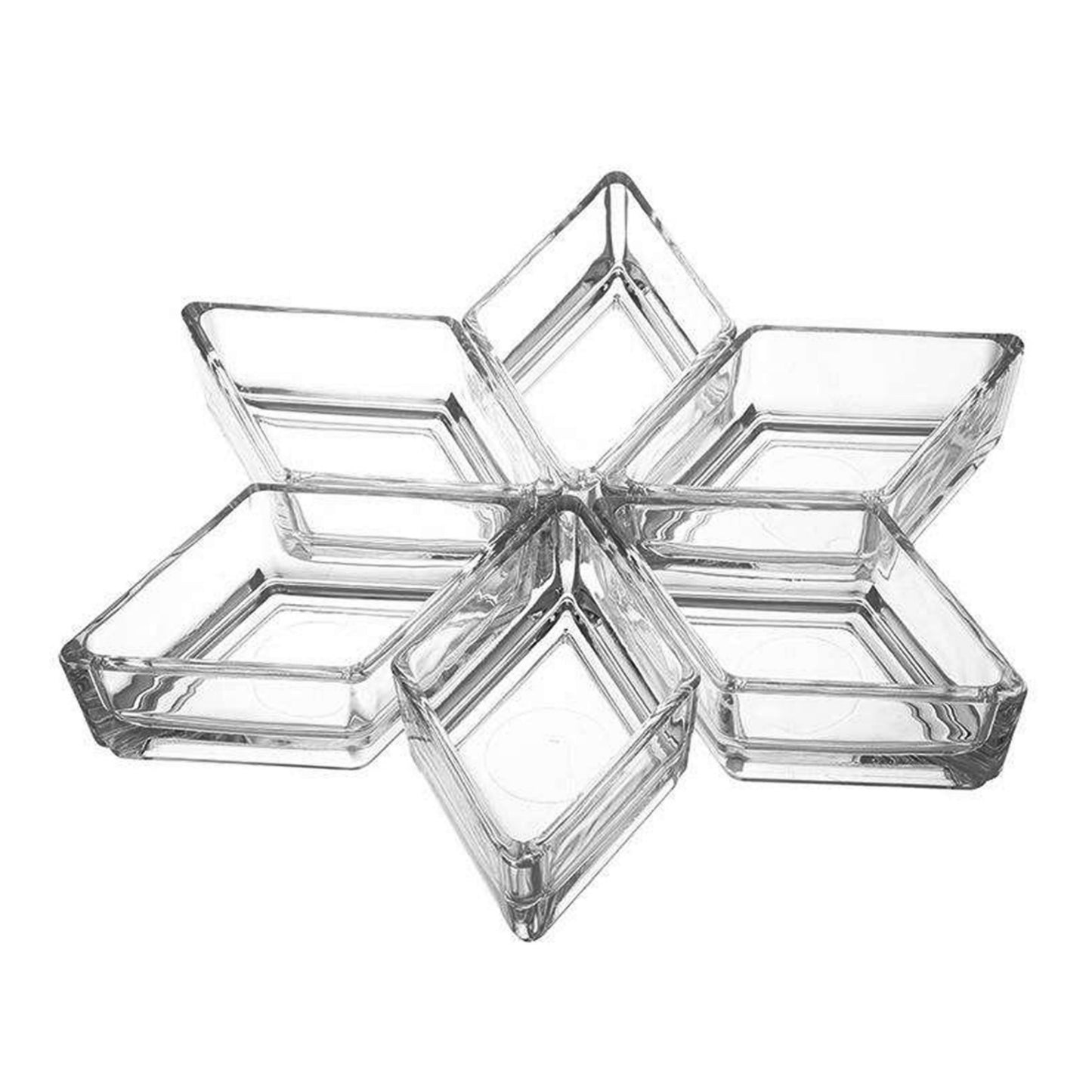 ETOILE Set/6 Glass Diamond Dish