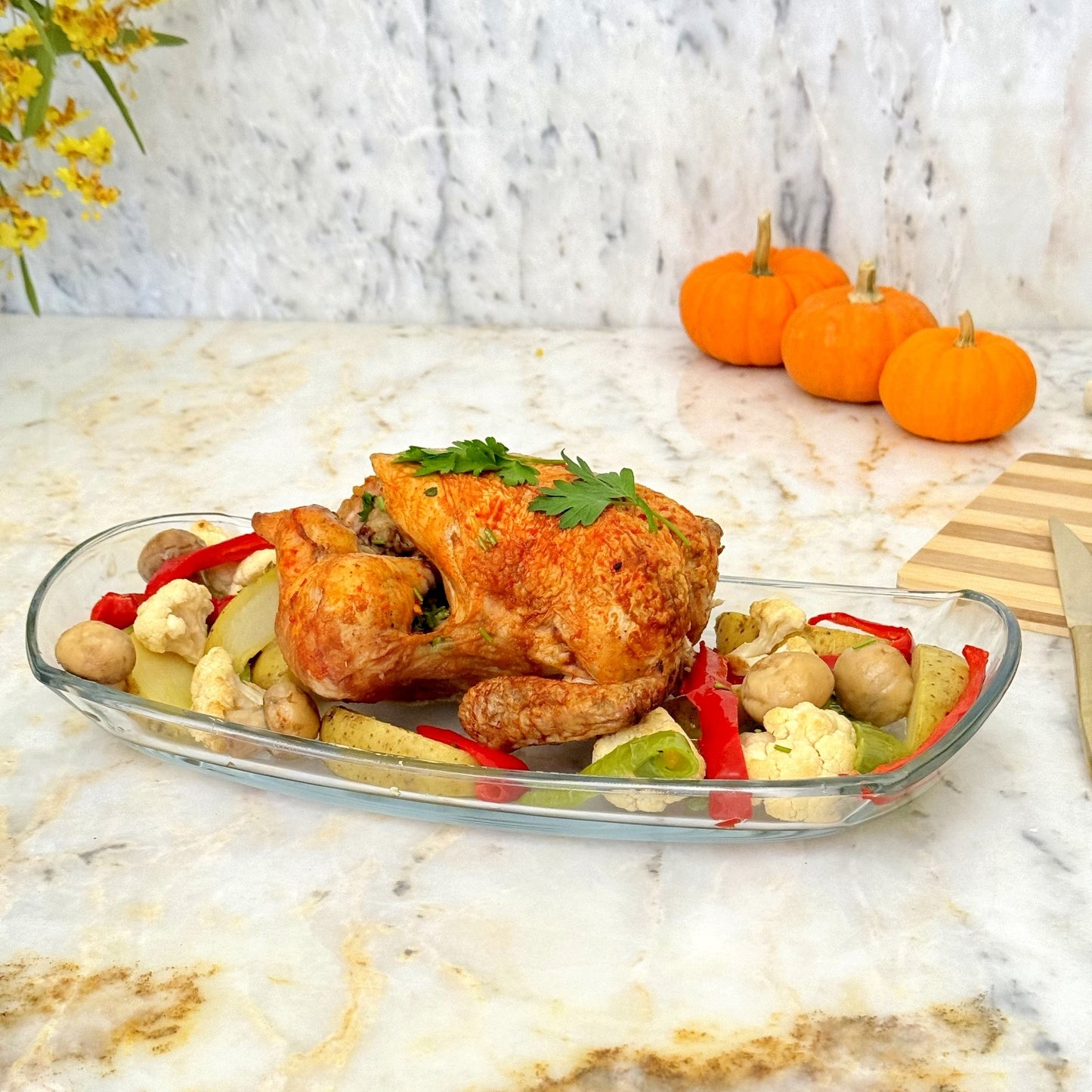PRIMA Oblong 14.5" Glass Tray