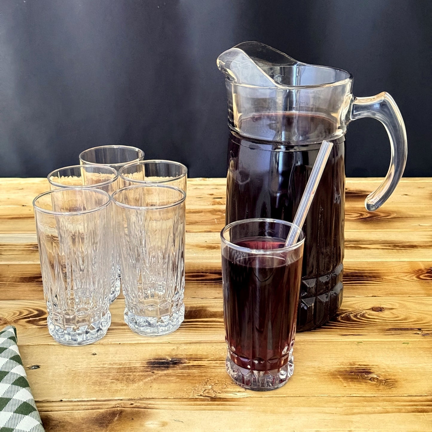 ROMA Glass Entertaining Set 6 Glasses and Pitcher