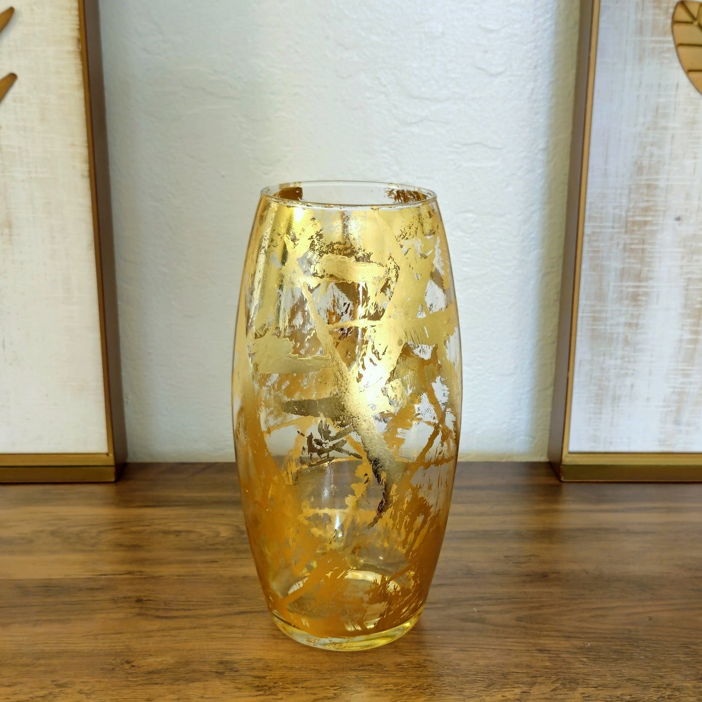 AMARYLLIS 10" Gold Gilded Glass Vase