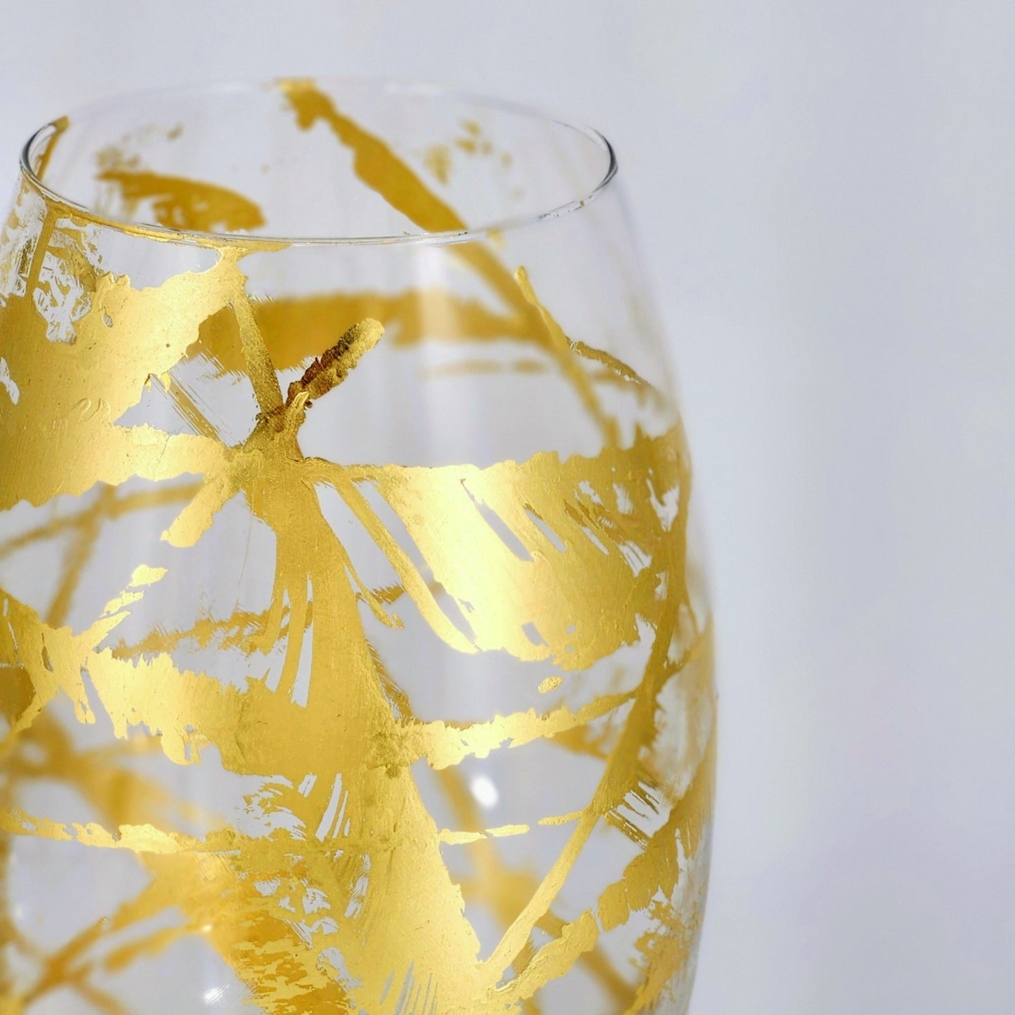 AMARYLLIS 12" Gold Gilded Glass Vase