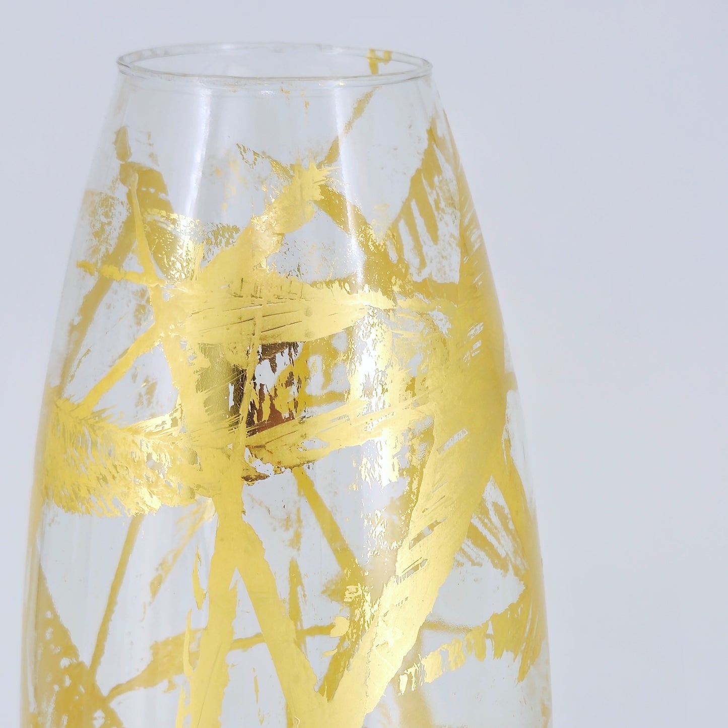 AMARYLLIS 20" Gold Gilded Glass Vase