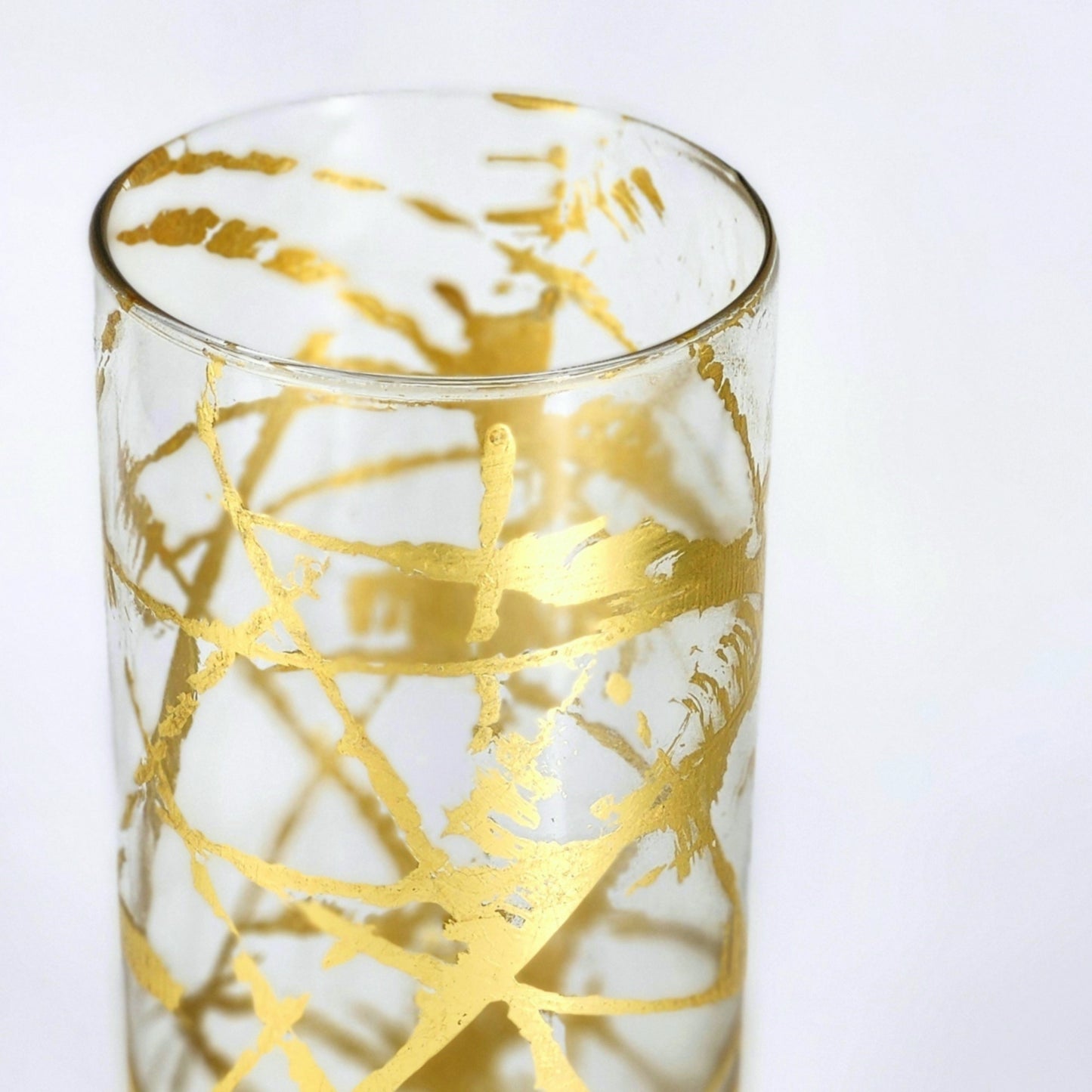 FLORA 12" Gold Gilded Glass Vase