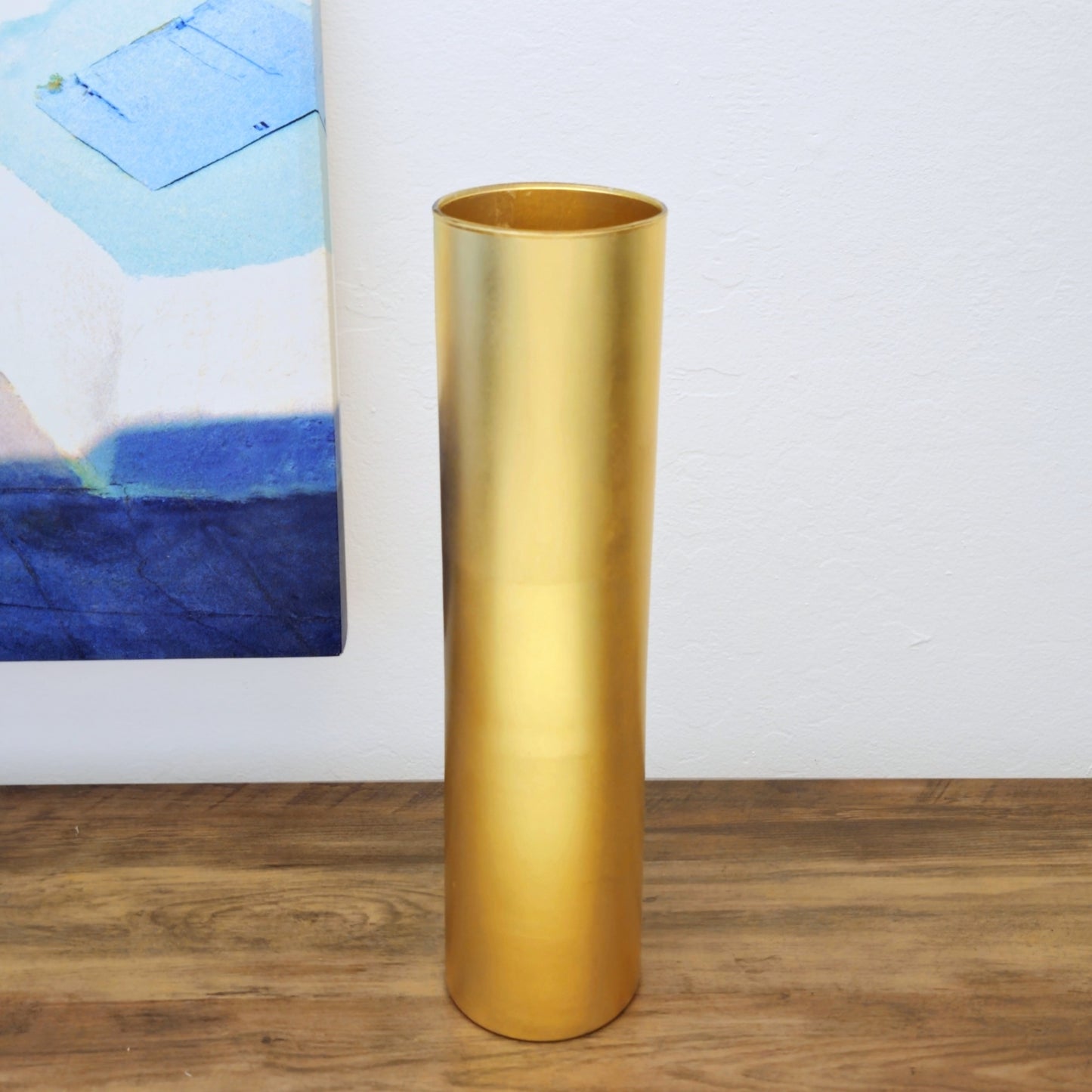 FLORA 16" Gold Gilded Glass Vase