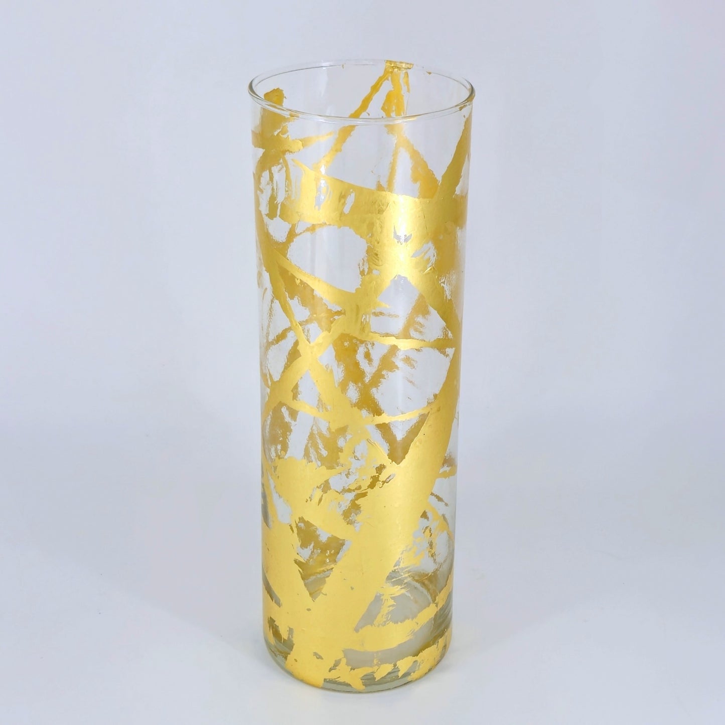 FLORA 16" Gold Gilded Glass Vase