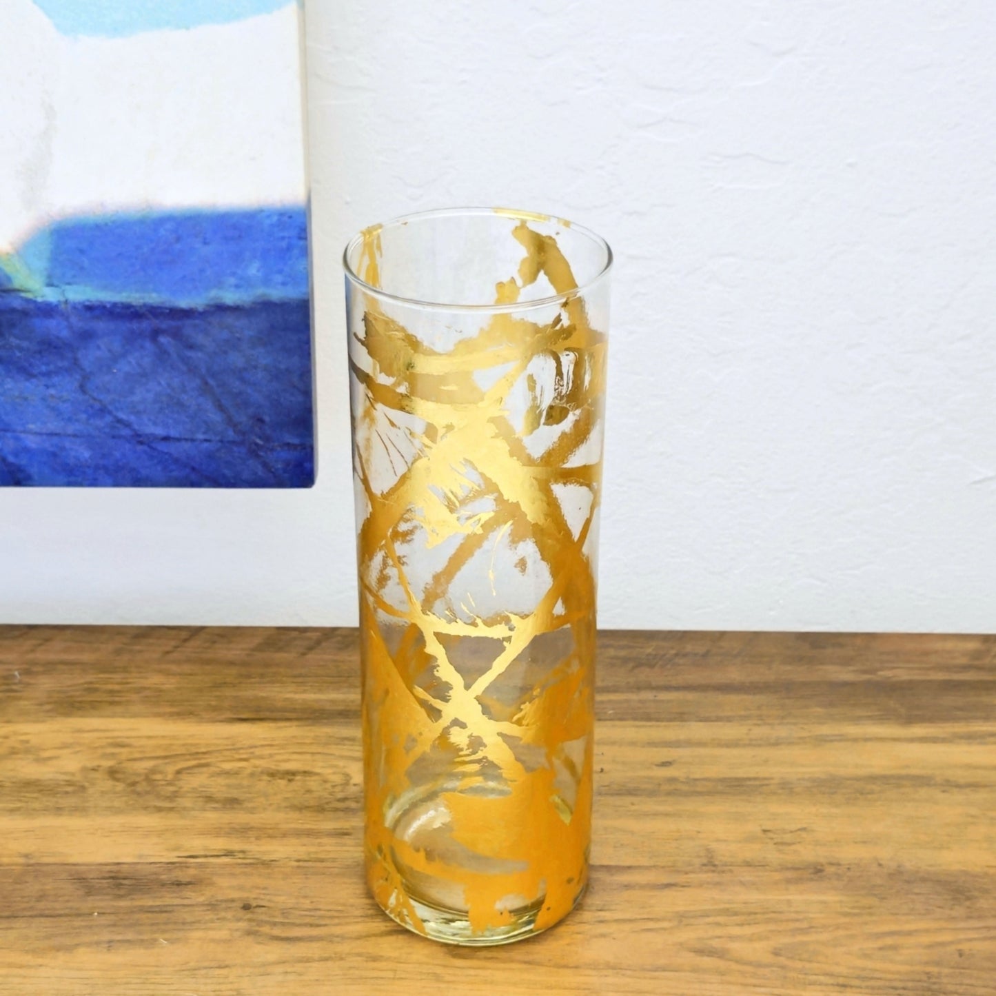 FLORA 16" Gold Gilded Glass Vase
