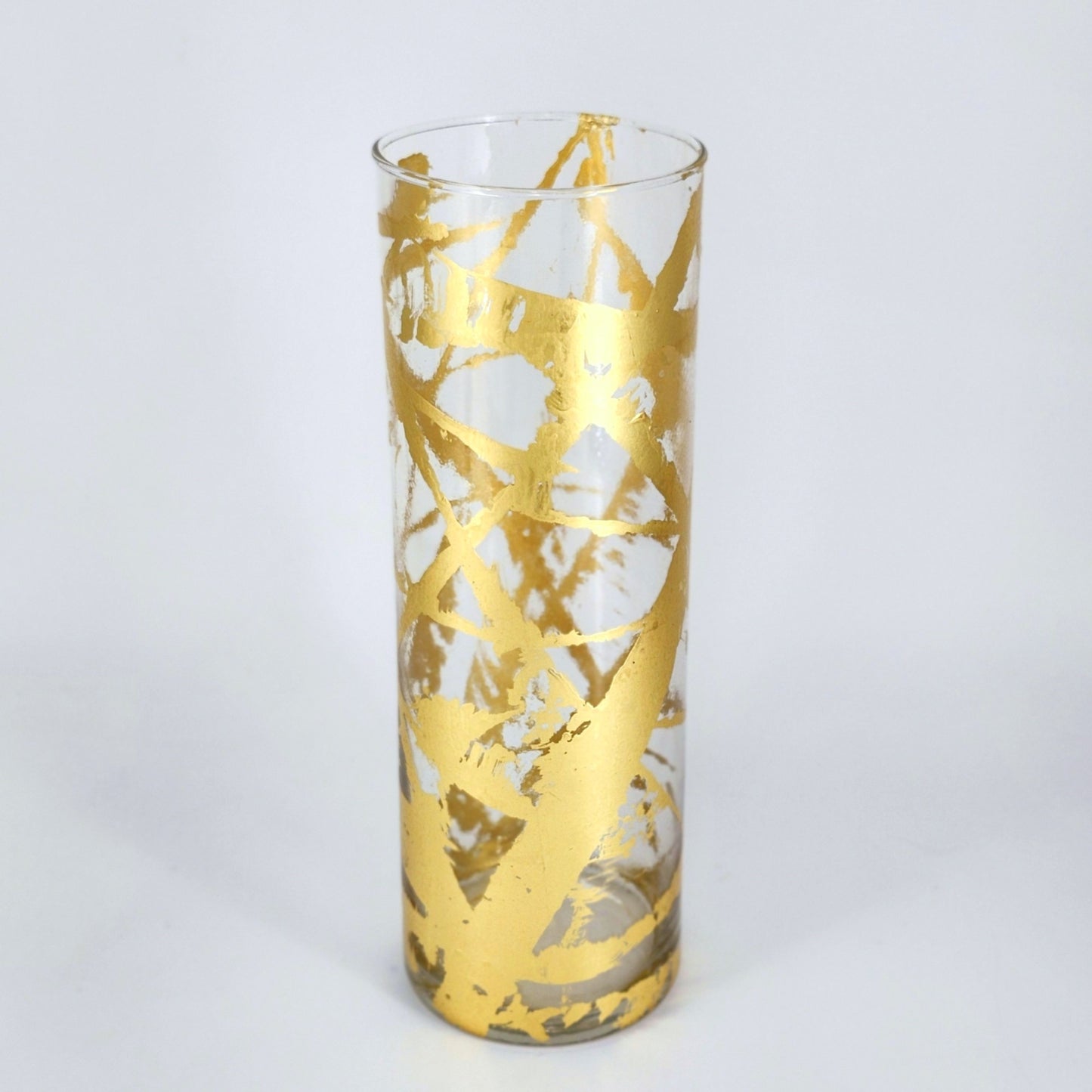 FLORA 16" Gold Gilded Glass Vase