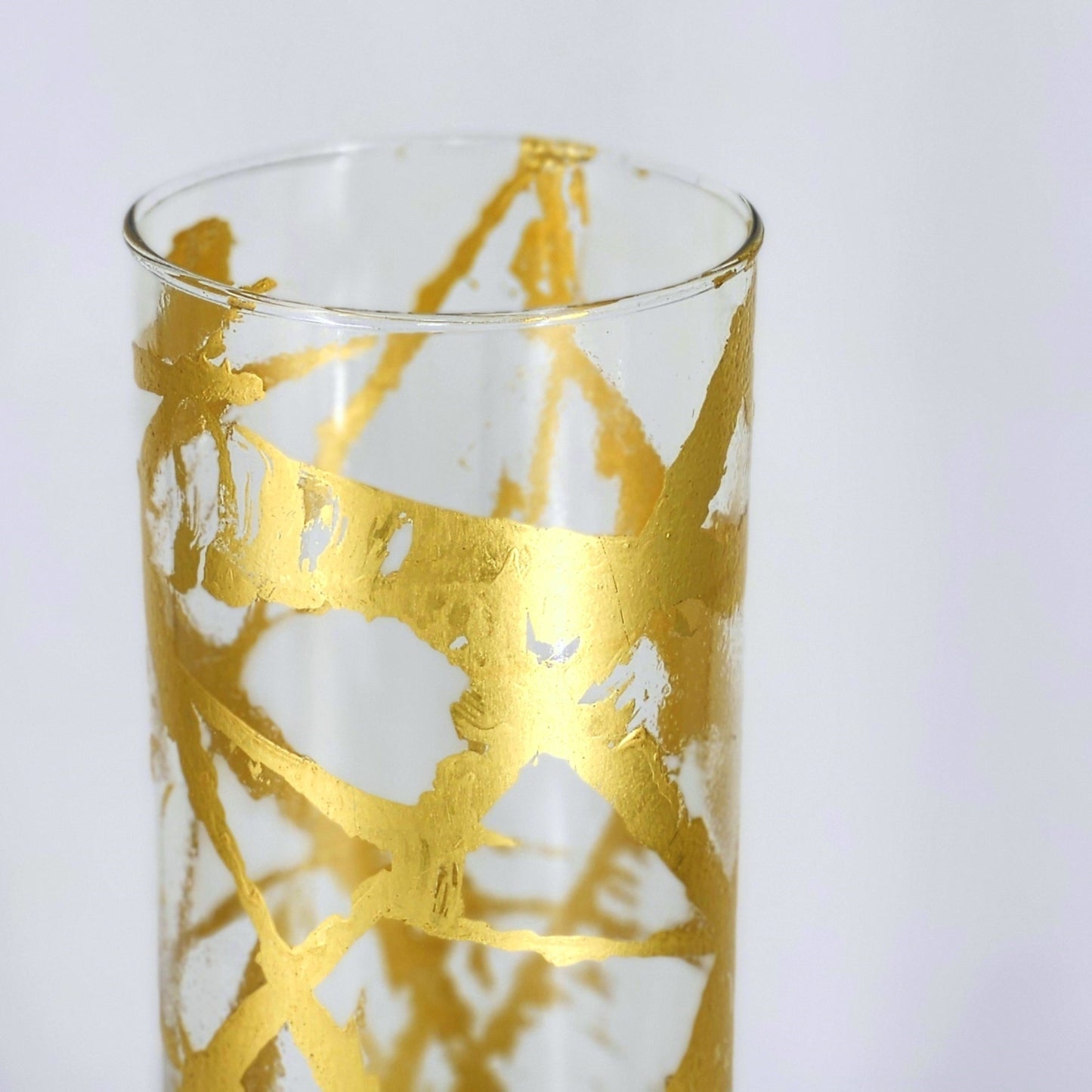 FLORA 16" Gold Gilded Glass Vase
