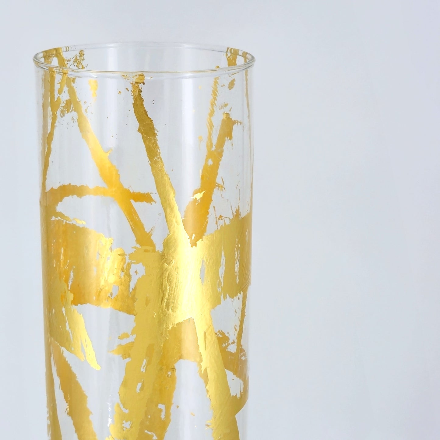 FLORA 20" Gold Gilded Glass Vase