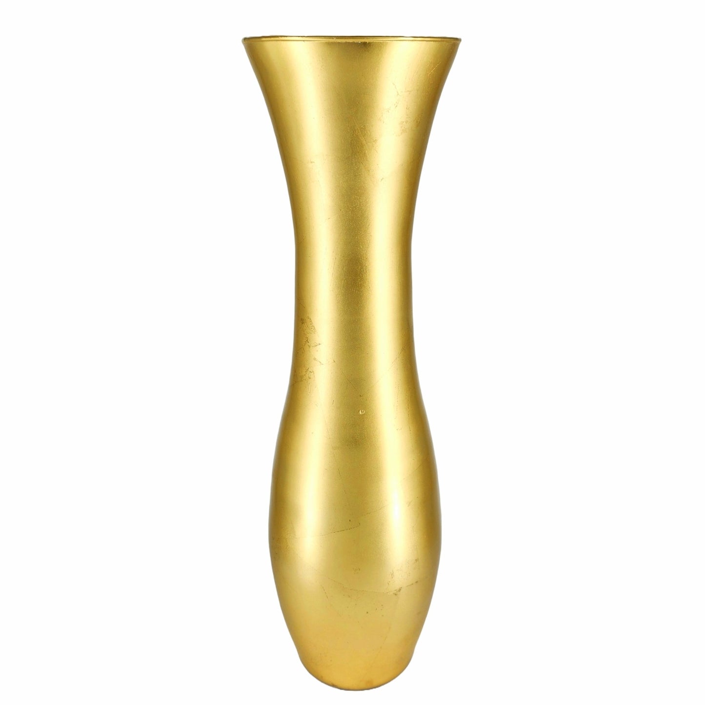GALA 28" Solid Gold Gilded Glass Oval Vase