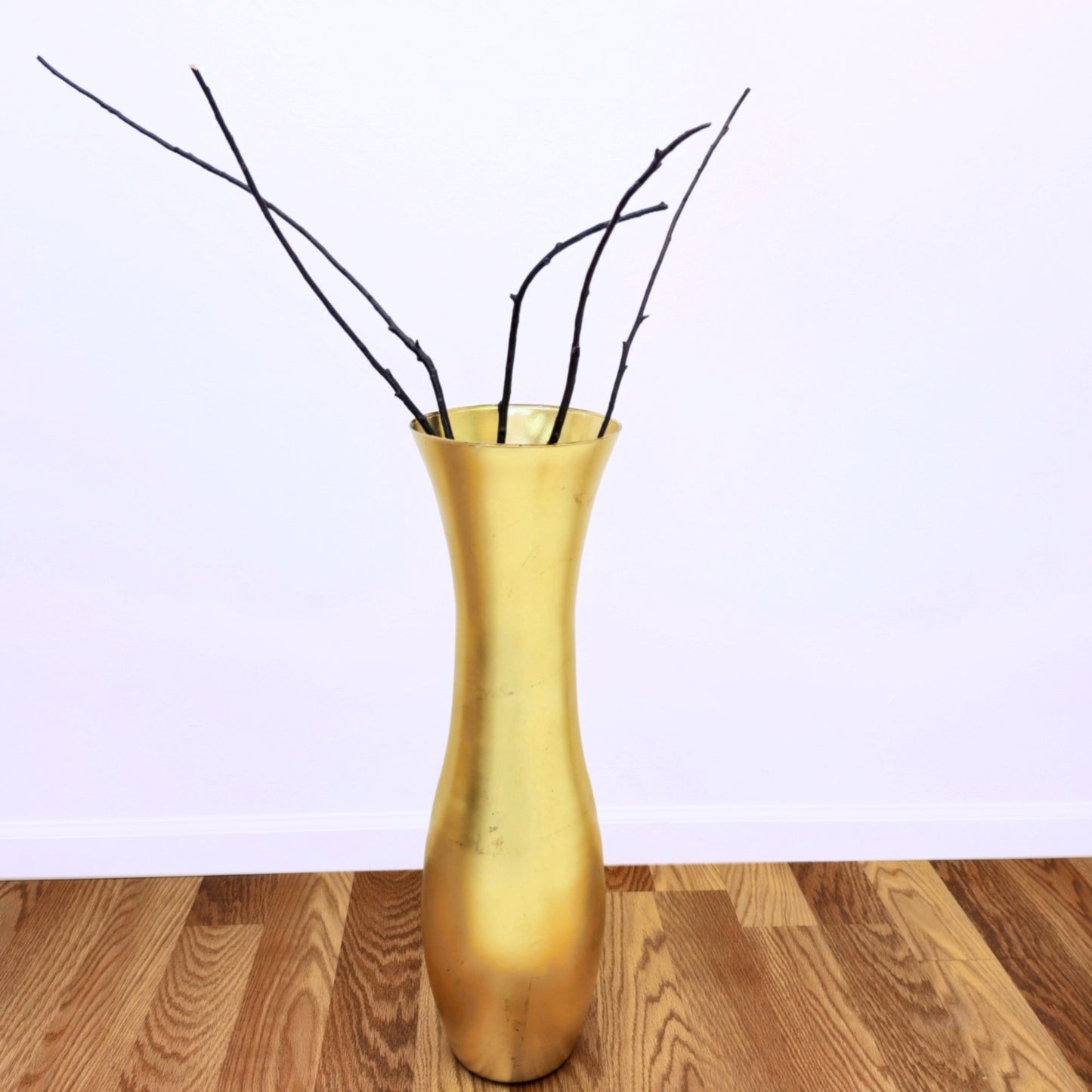GALA 28" Solid Gold Gilded Glass Oval Vase