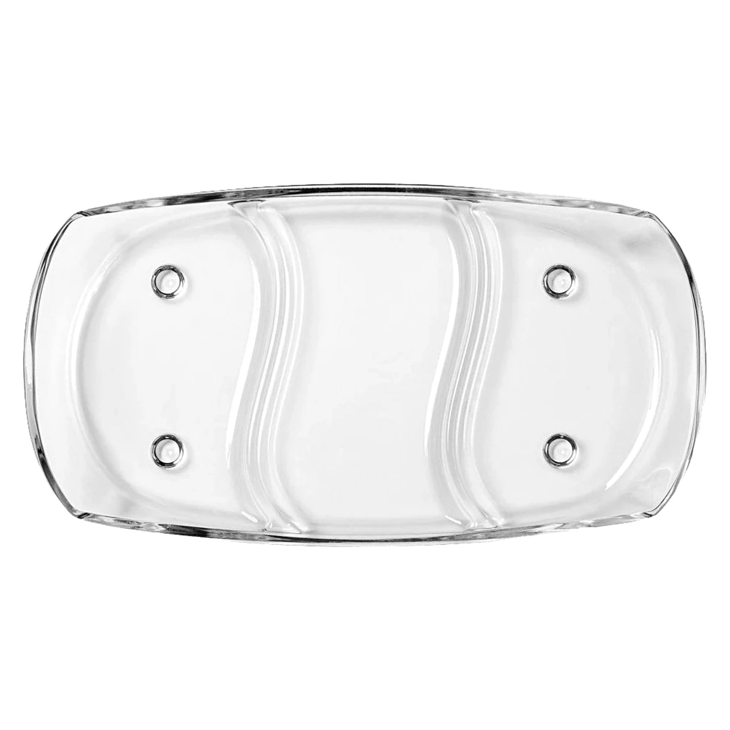 PRIMA Oblong 12" Glass Tray 3 Section