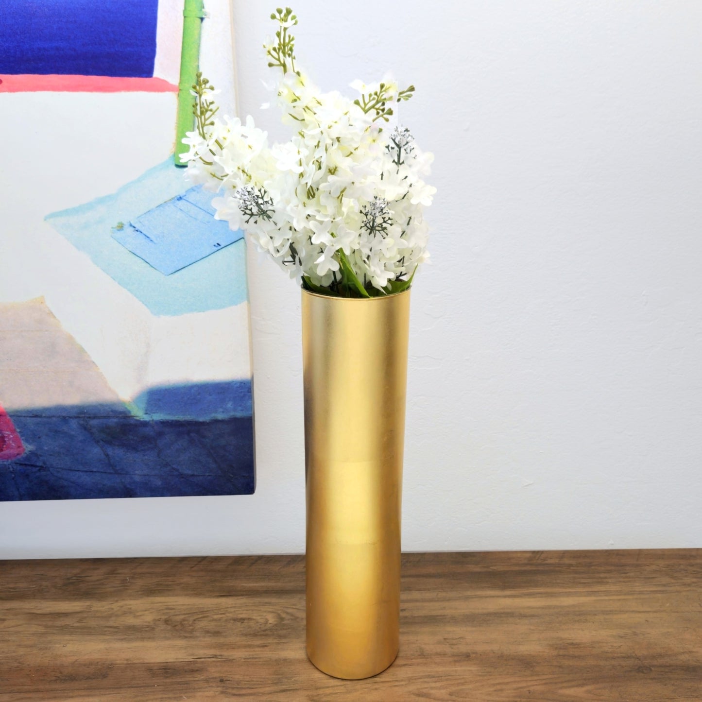 FLORA 16" Gold Gilded Glass Vase