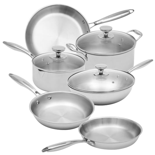 RAMART TriPly Stainless Steel 9 Pcs. Cookware Set